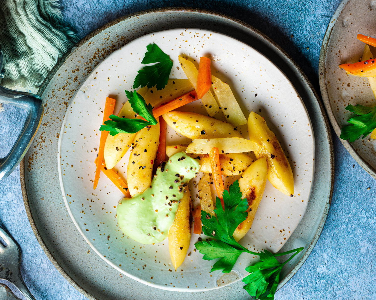 Kohlrabi-Möhren-Schupfnudelpfanne