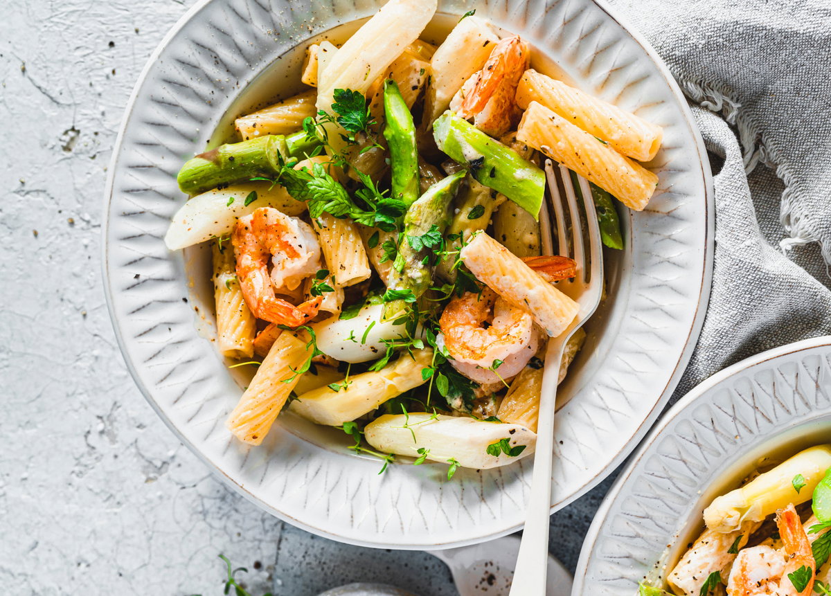 Spargel-Garnelen-Pasta