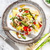 Schnelles Rezept für Spargel-Reis-Pfanne mit Champignons - einfach, schnell & lecker