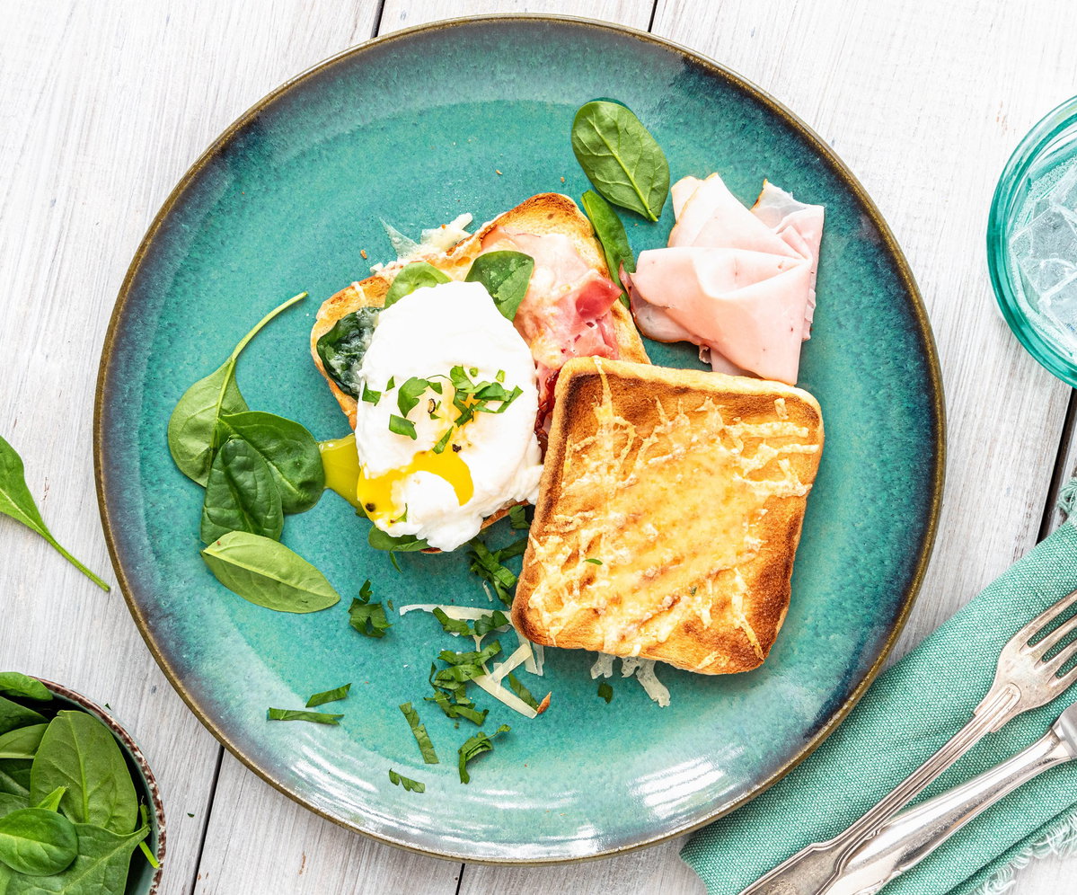 Croque mit Spinat