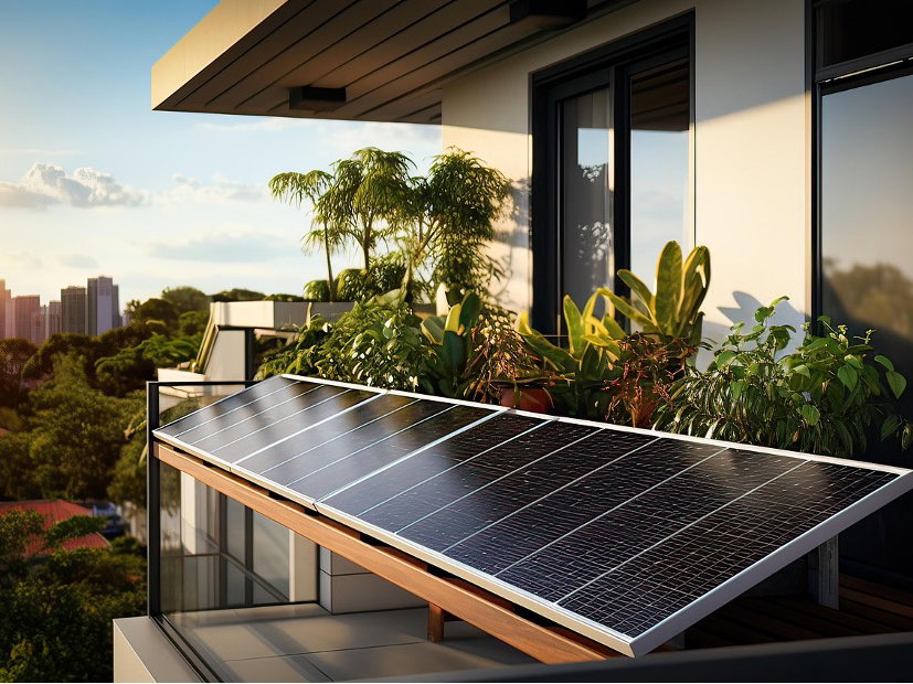 Solarpanels auf dem Balkon