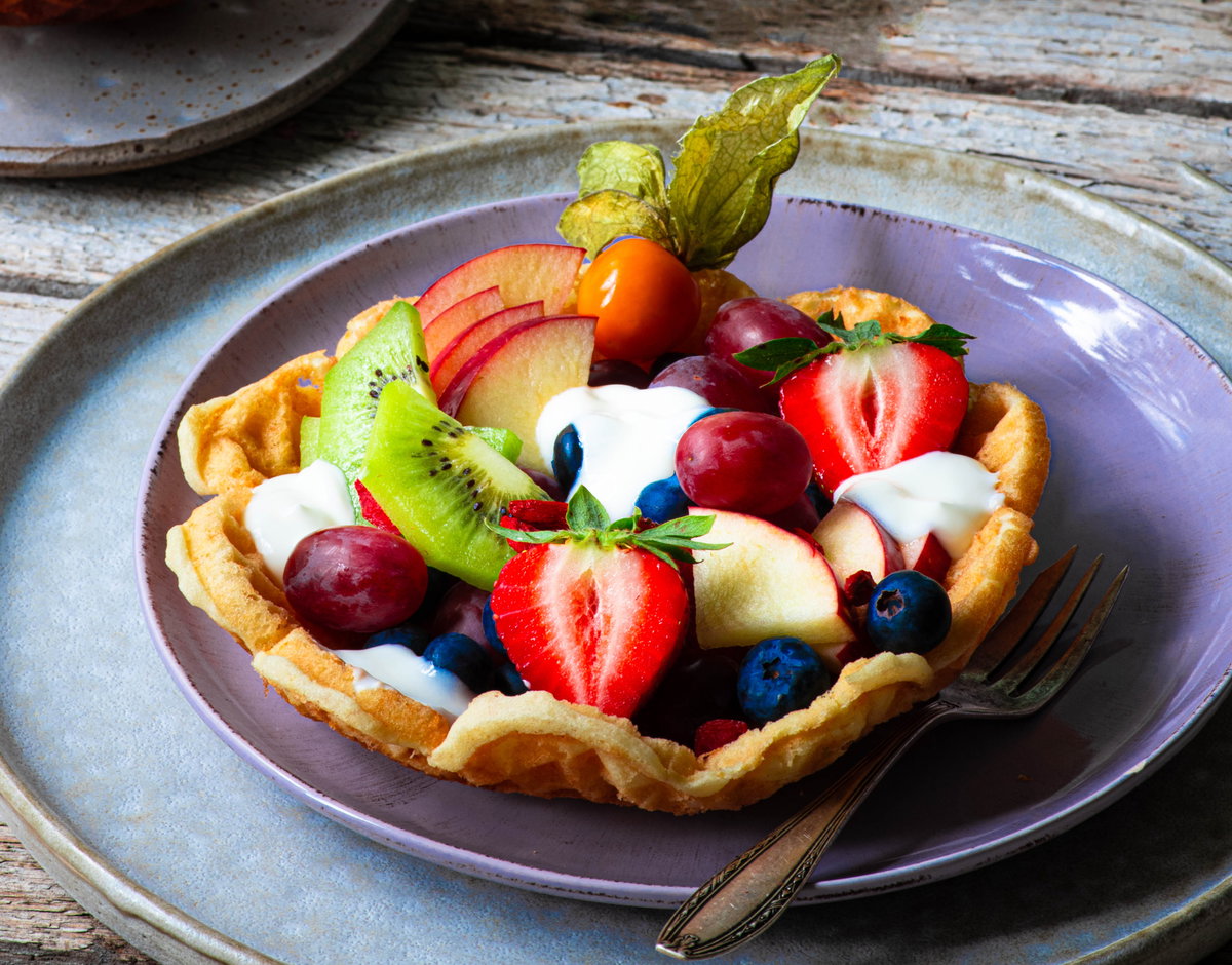 Waffelschale mit Obst
