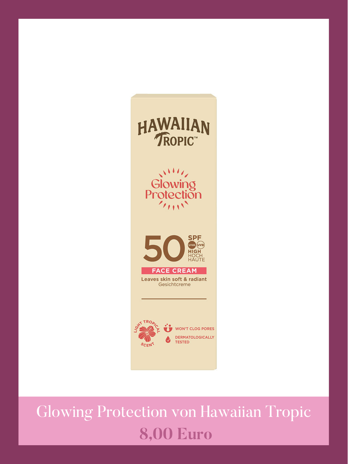 Beste Sonnencreme Gesicht Rossmann - Glowing Protection LSF50 von Hawaiian Tropic
