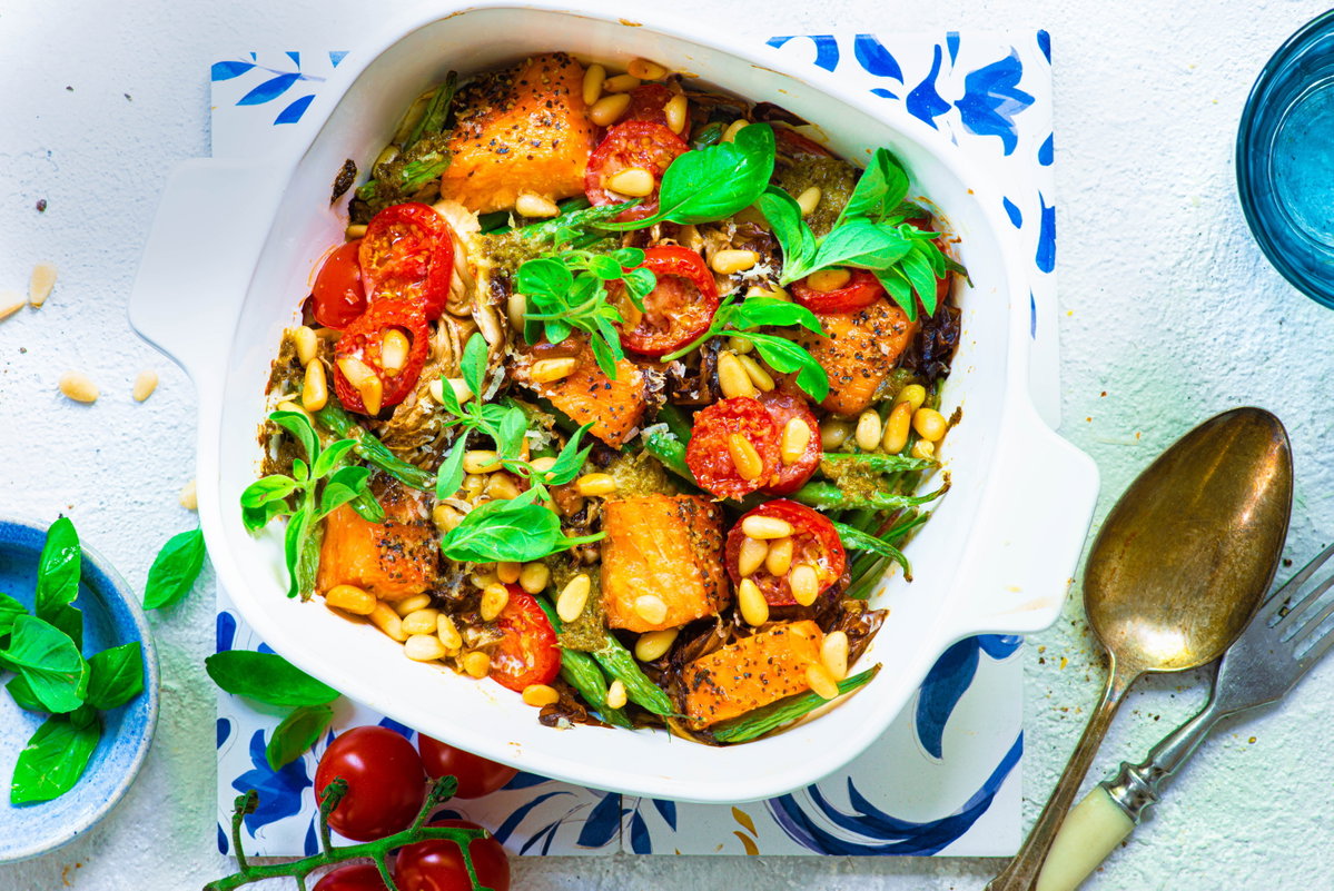 Schneller Lachs-Tomaten-Auflauf