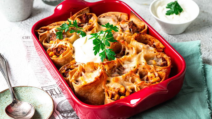 Der würzige Tortilla-Auflauf mit Hackfleisch ist in 35 Minuten fertig: Unser schnelles Rezept