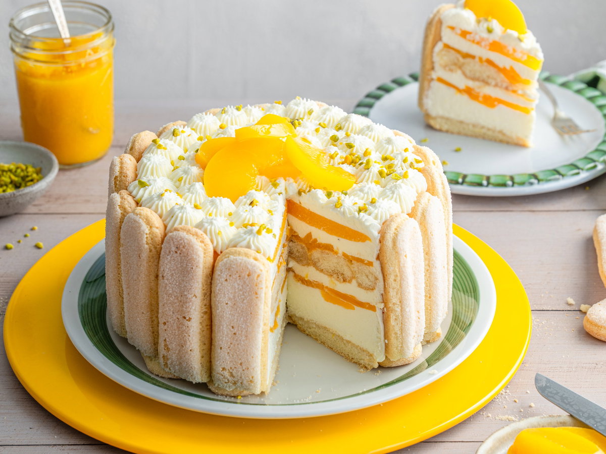 Pfirsich-Joghurt-Charlotte