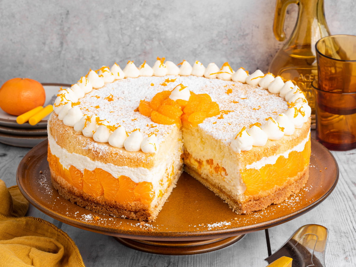 Käse-Sahne-Torte mit Mandarinen