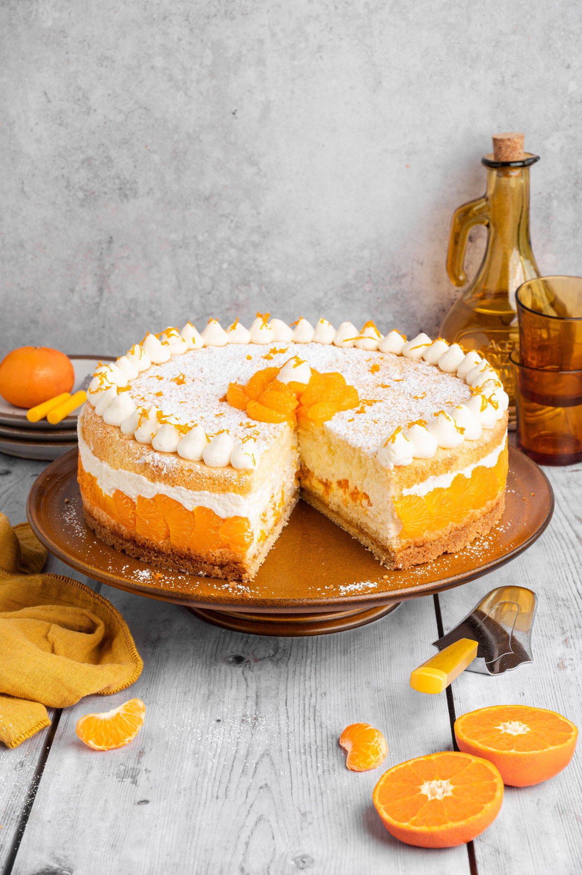 Käse-Sahne-Torte mit Mandarinen