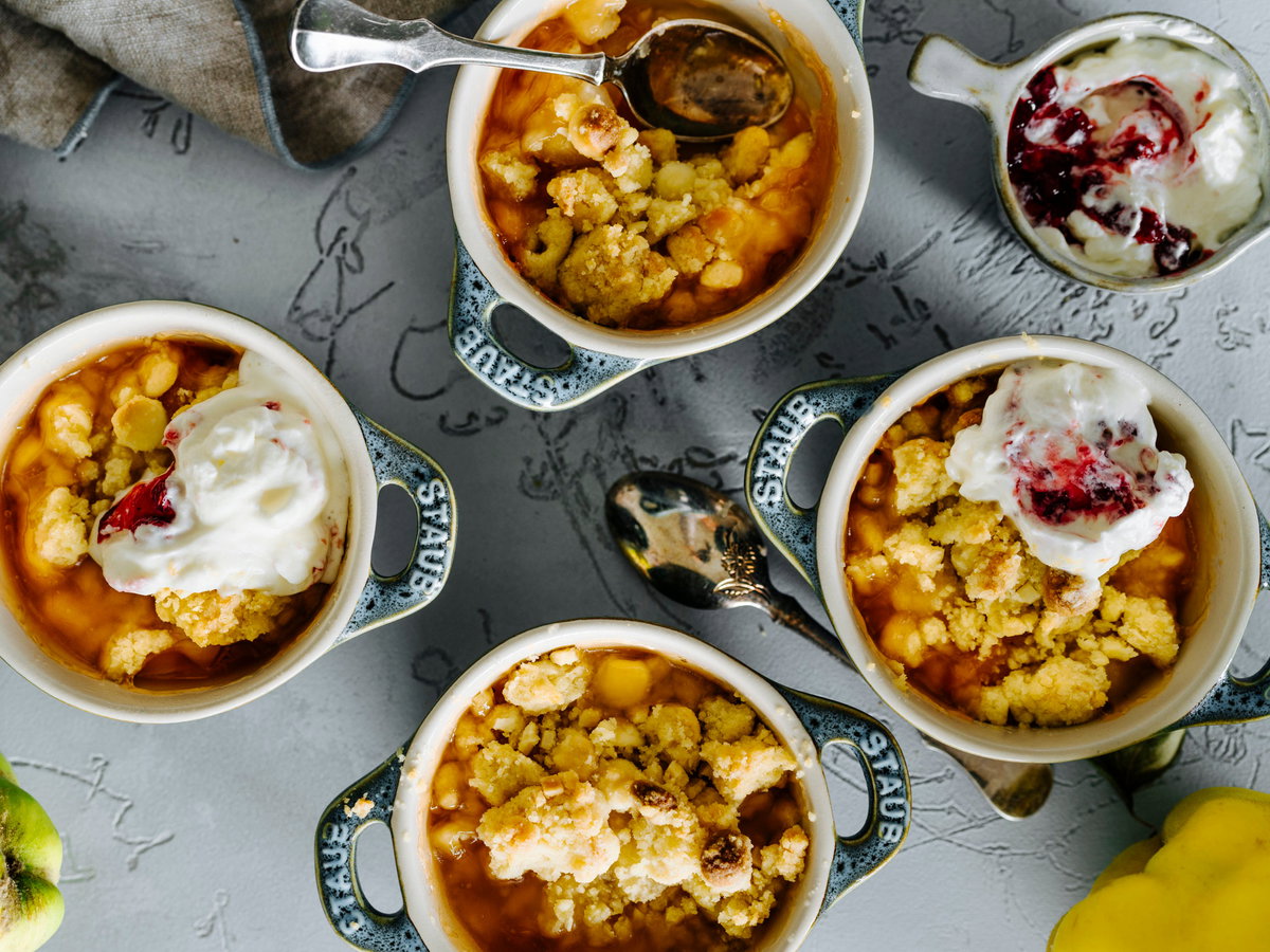 Quitten-Birnen-Crumble