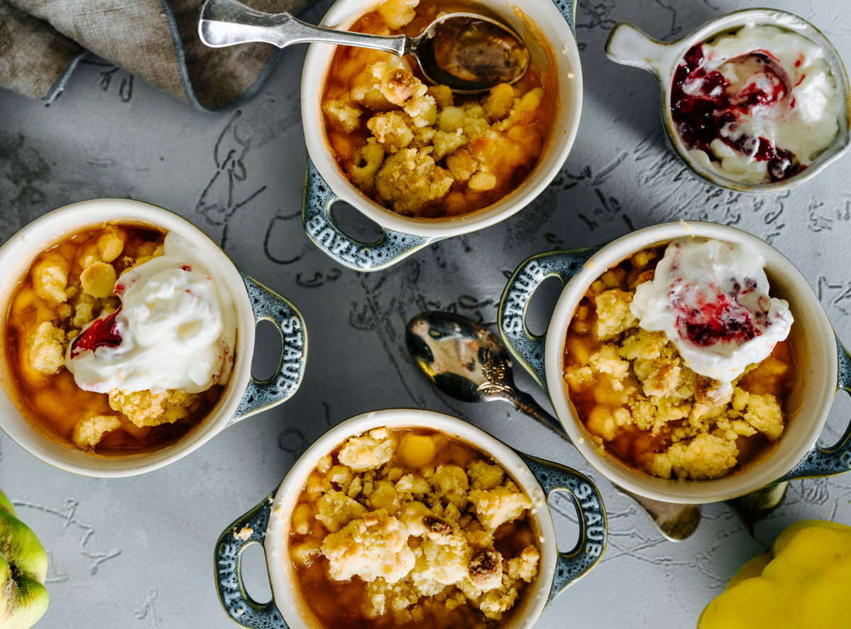 Quitten-Birnen-Crumble