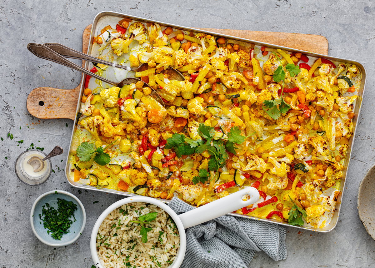 Blumenkohl-Kokos-Curry vom Blech