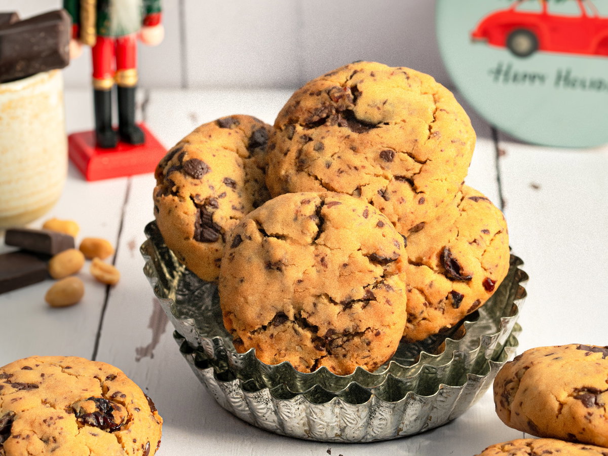 Erdnussbutter-Cranberry-Cookies