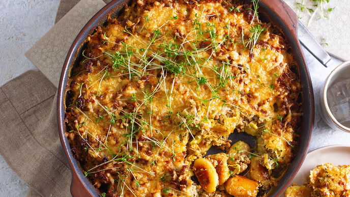 Gnocchi-Gratin mit Lauch & Hackfleisch: Das schnelle Rezept für alle, die es herzhaft lieben
