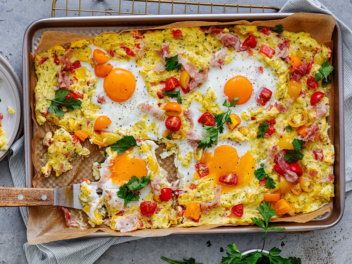 Shakshuka-Kartoffelkuchen vom Blech