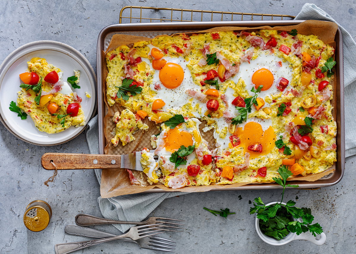 Shakshuka-Kartoffelkuchen vom Blech