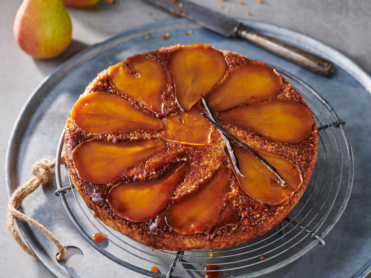 Upside-Down-Birnenkuchen