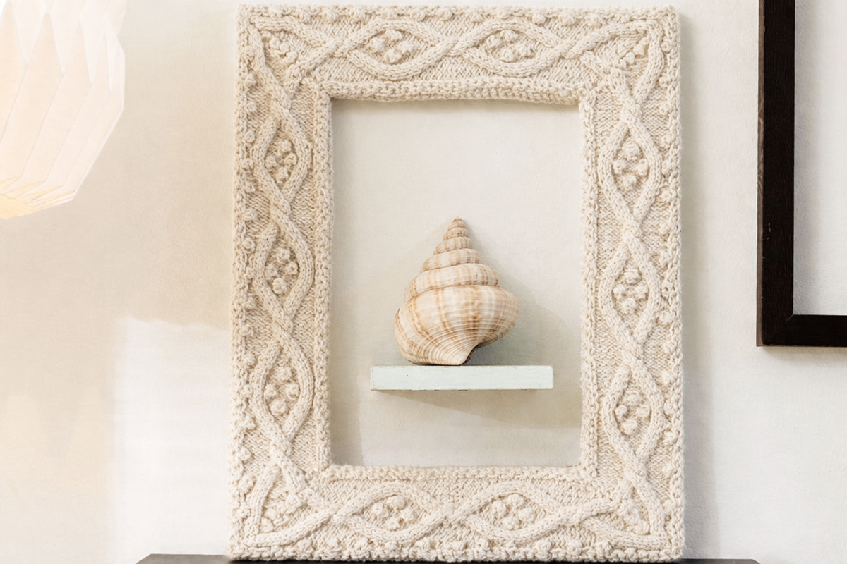 Gestrickter Bilderrahmen