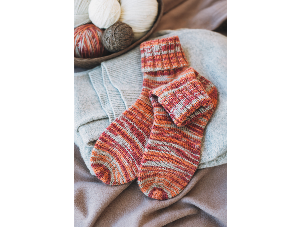 Gestrickte Ringelsocken