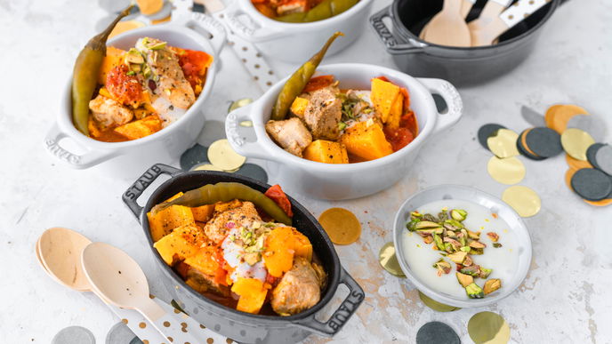 Silvester-Partytopf mit Schweinegulasch: Unser Rezept für alle Gäste, die es herzhaft lieben