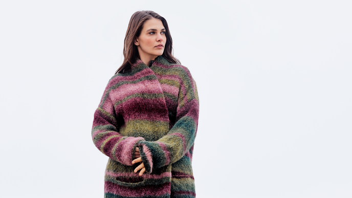 Strickmantel aus Alpakawolle zum kostenlosen Nachstricken - so kuschelig und gemütlich!