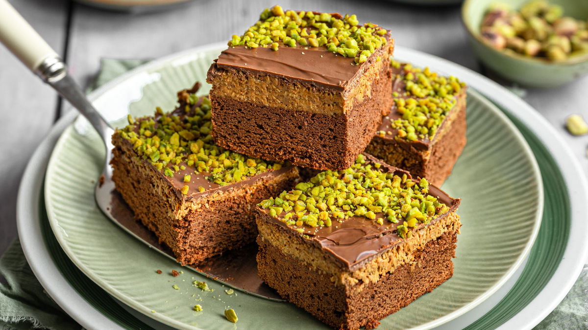 Dubai-Brownies: Der Food-Trend des Jahres jetzt als Rezept mit Pistazien-Kadayif-Crunch