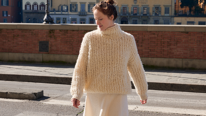 Winterwärme zum Selberstricken: Der ultraweiche Orsetto-Alpaka-Pullover von Lana Grossa