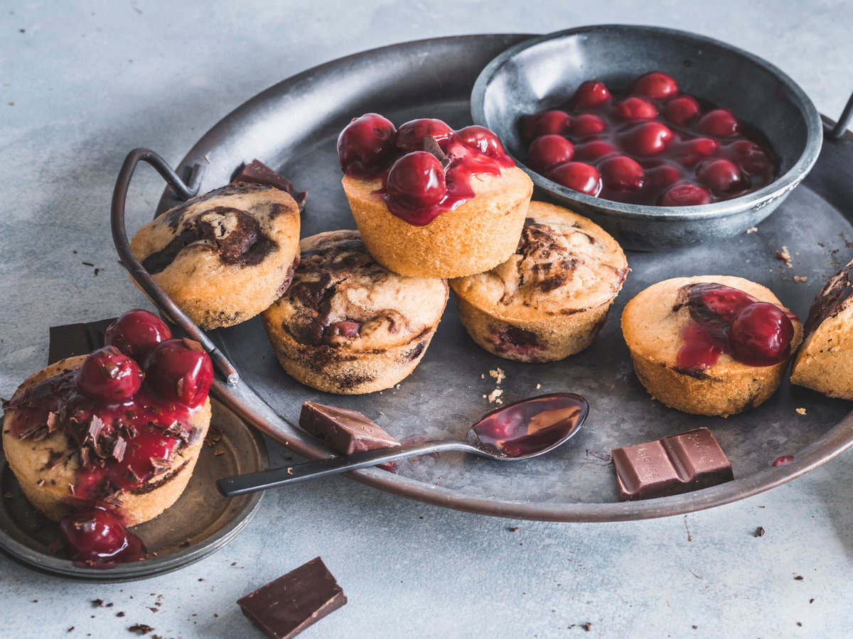 Vegane Kirsch-Marmor-Muffins
