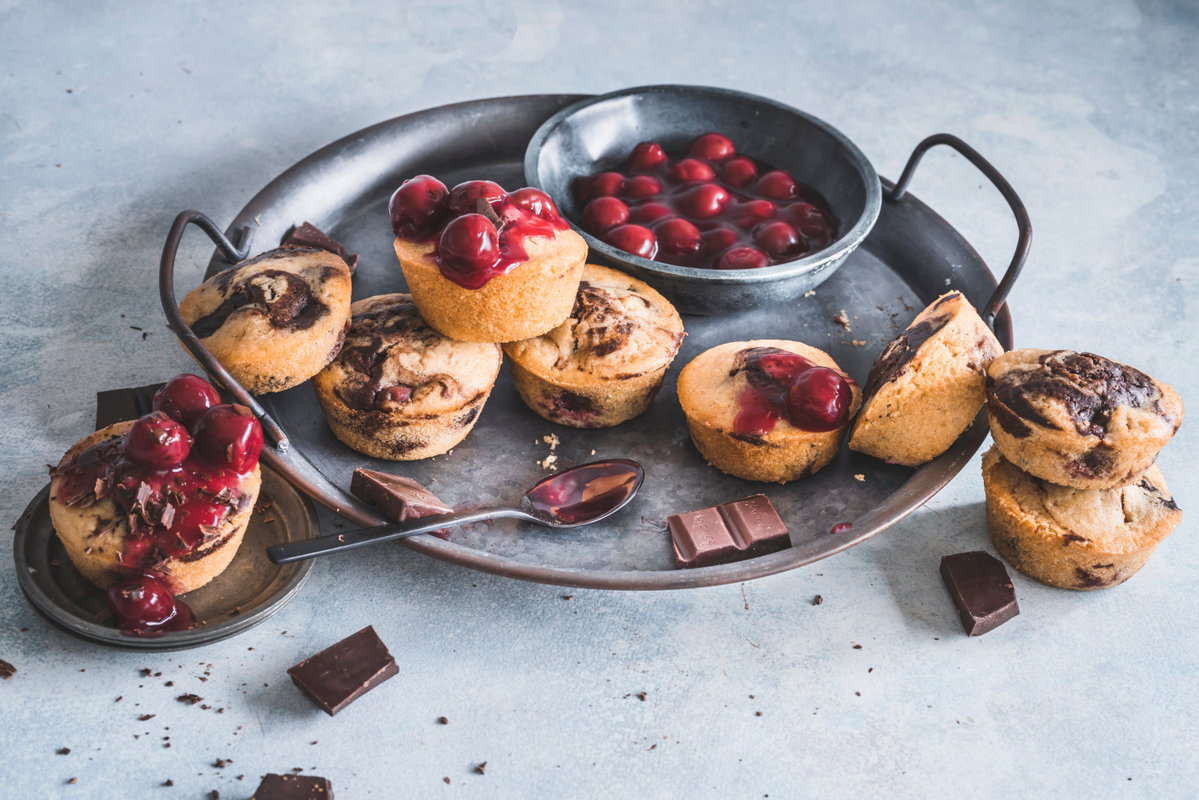 Vegane Kirsch-Marmor-Muffins