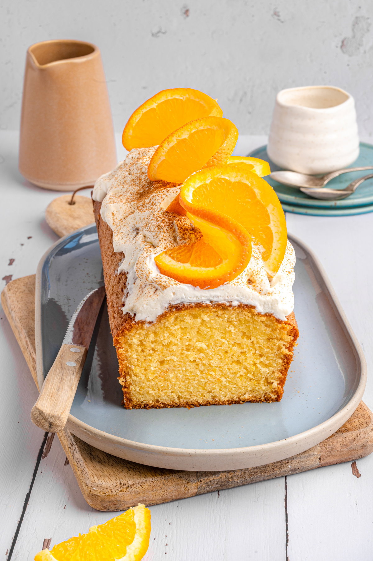 Orangenlimonaden-Kuchen mit Schmandcreme