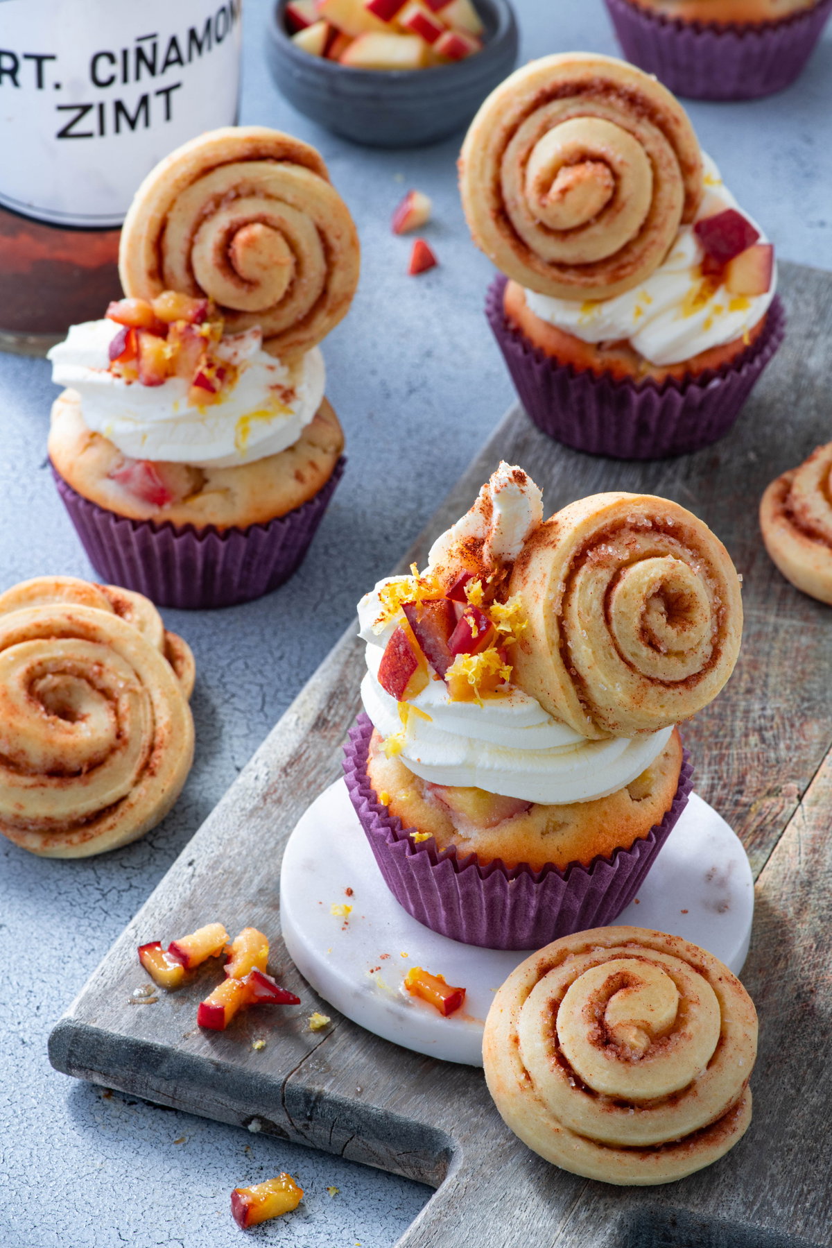 Muffins mit Zimtschnecken