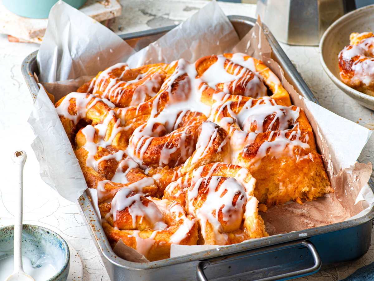 Zimtschnecken mit Vanillepudding
