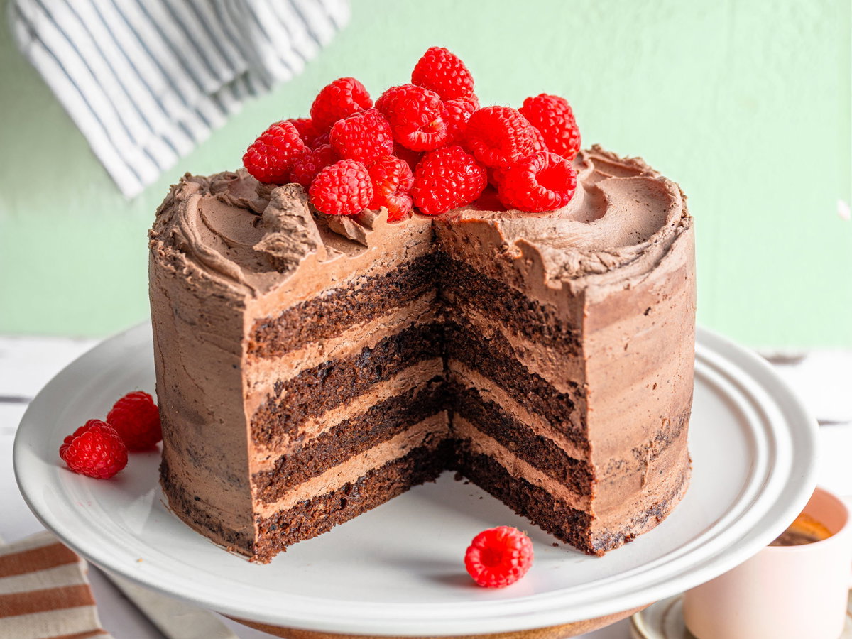Mokka-Schokotorte mit Buttercreme-Füllung