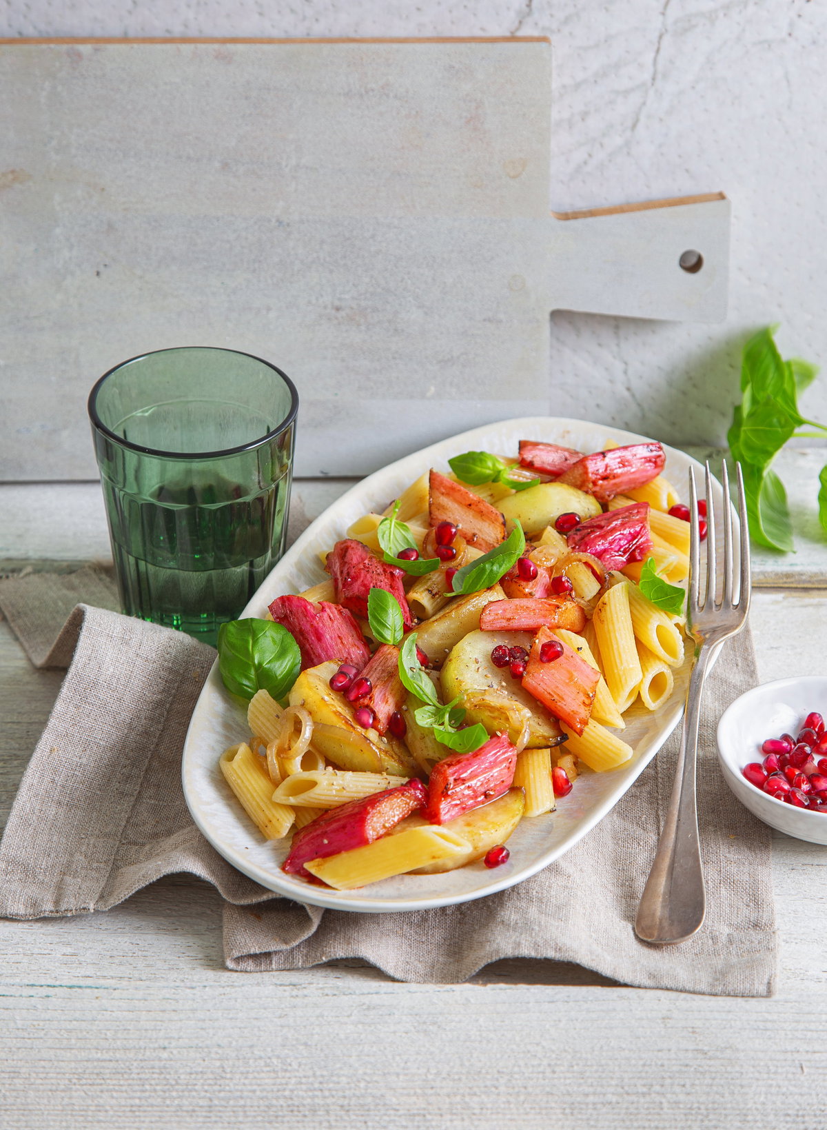 Pasta mit Rhabarber