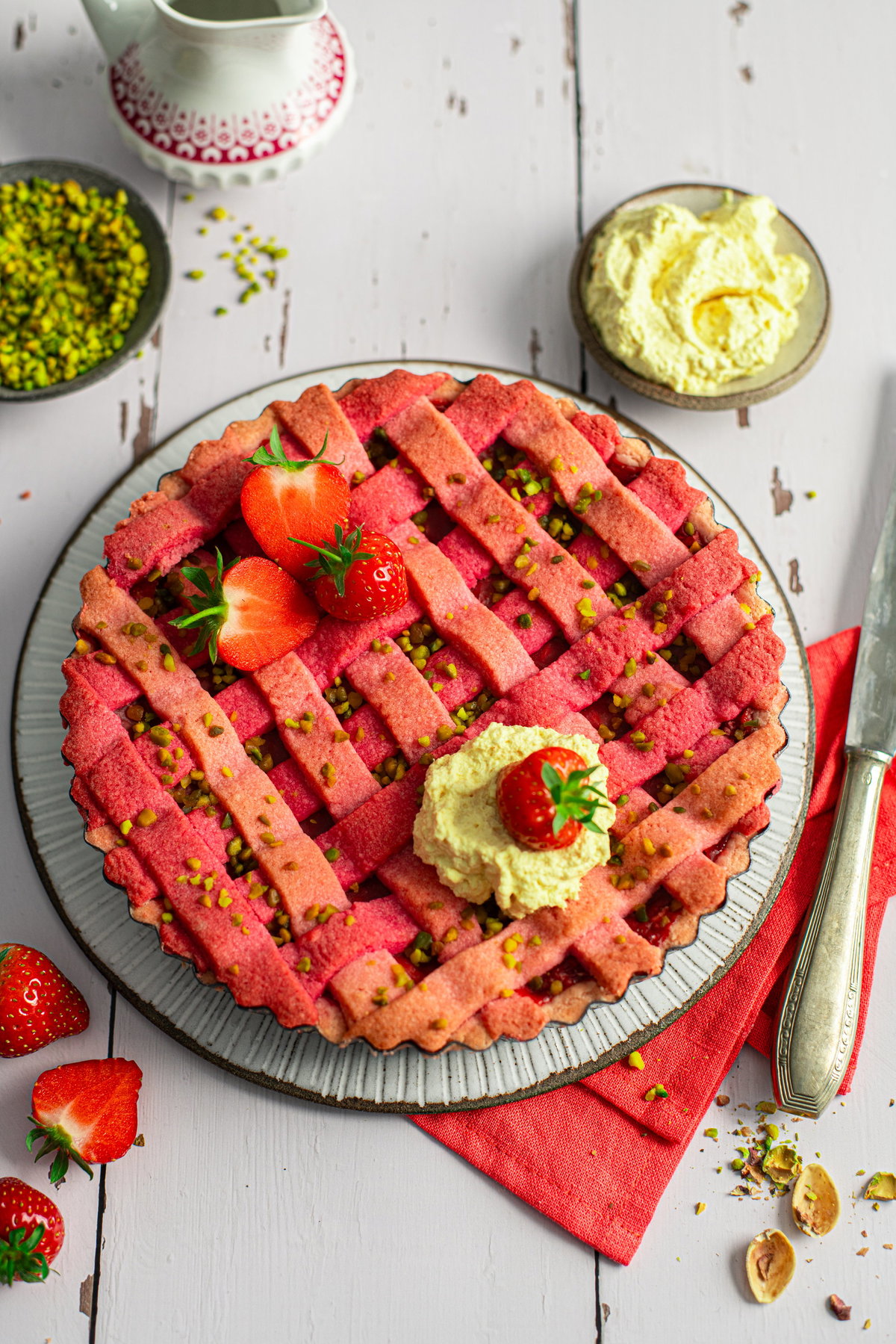 Erdbeer-Pistazien-Pie