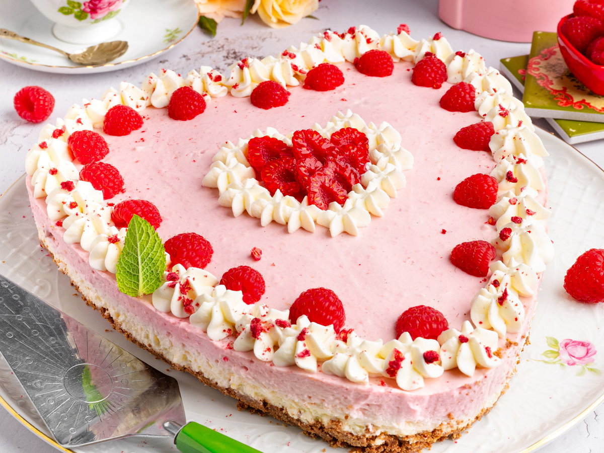 Himbeer-Cheesecake-Herz
