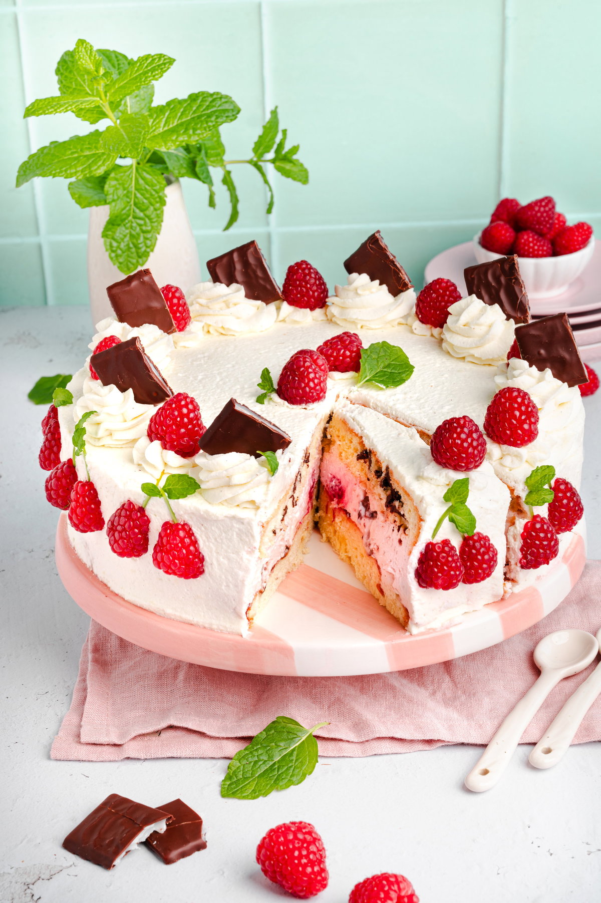Himbeer-Minz-Torte
