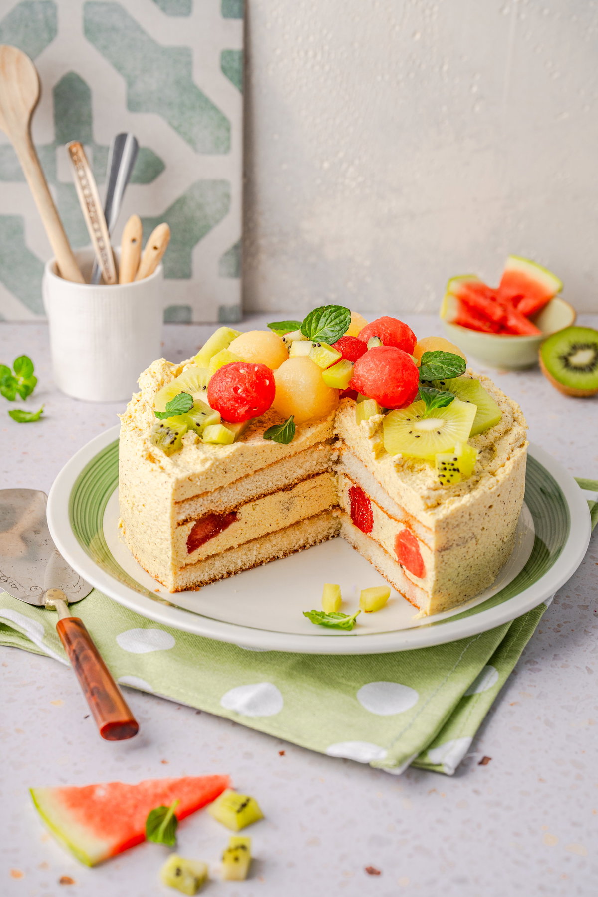 Kiwi-Melonentorte