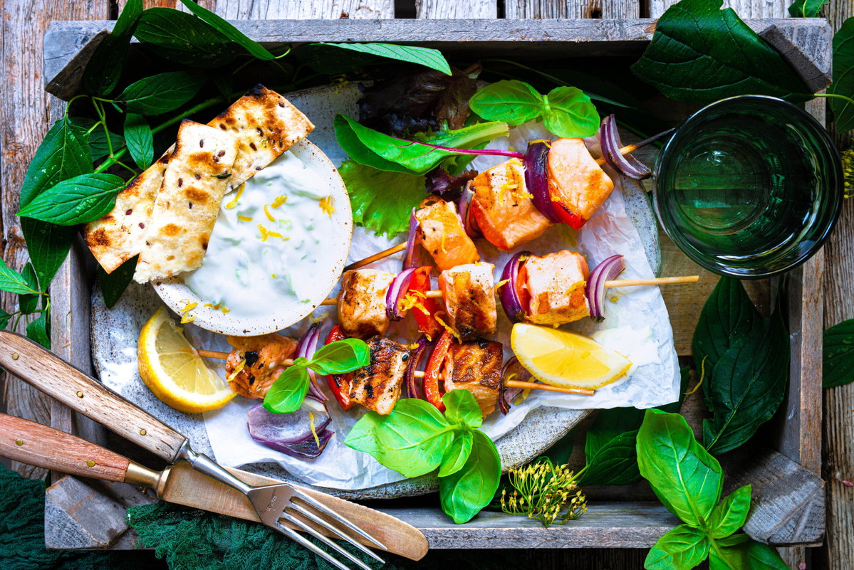 Lachs-Paprika-Spieße