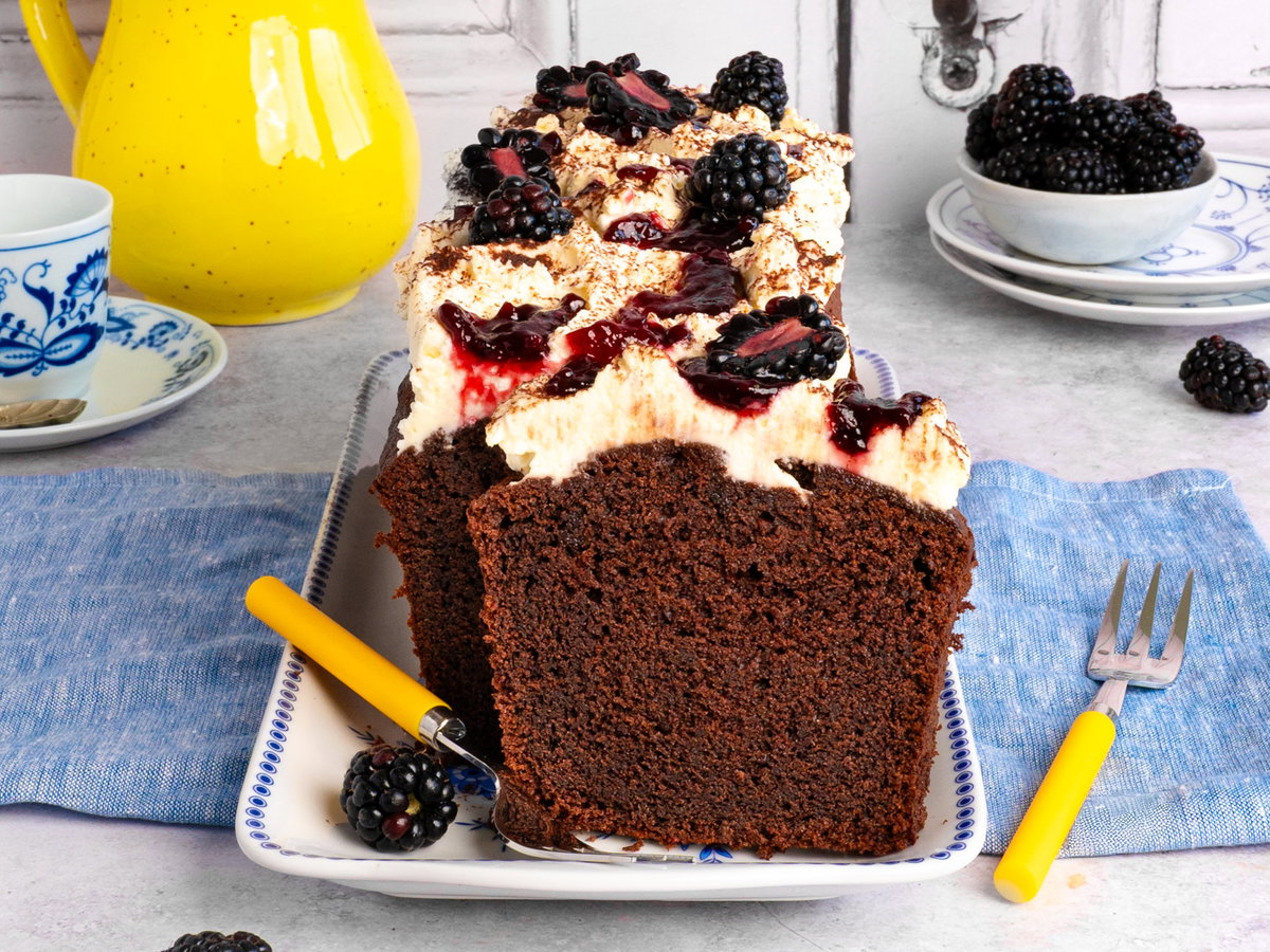 Schokokuchen mit Brombeeren