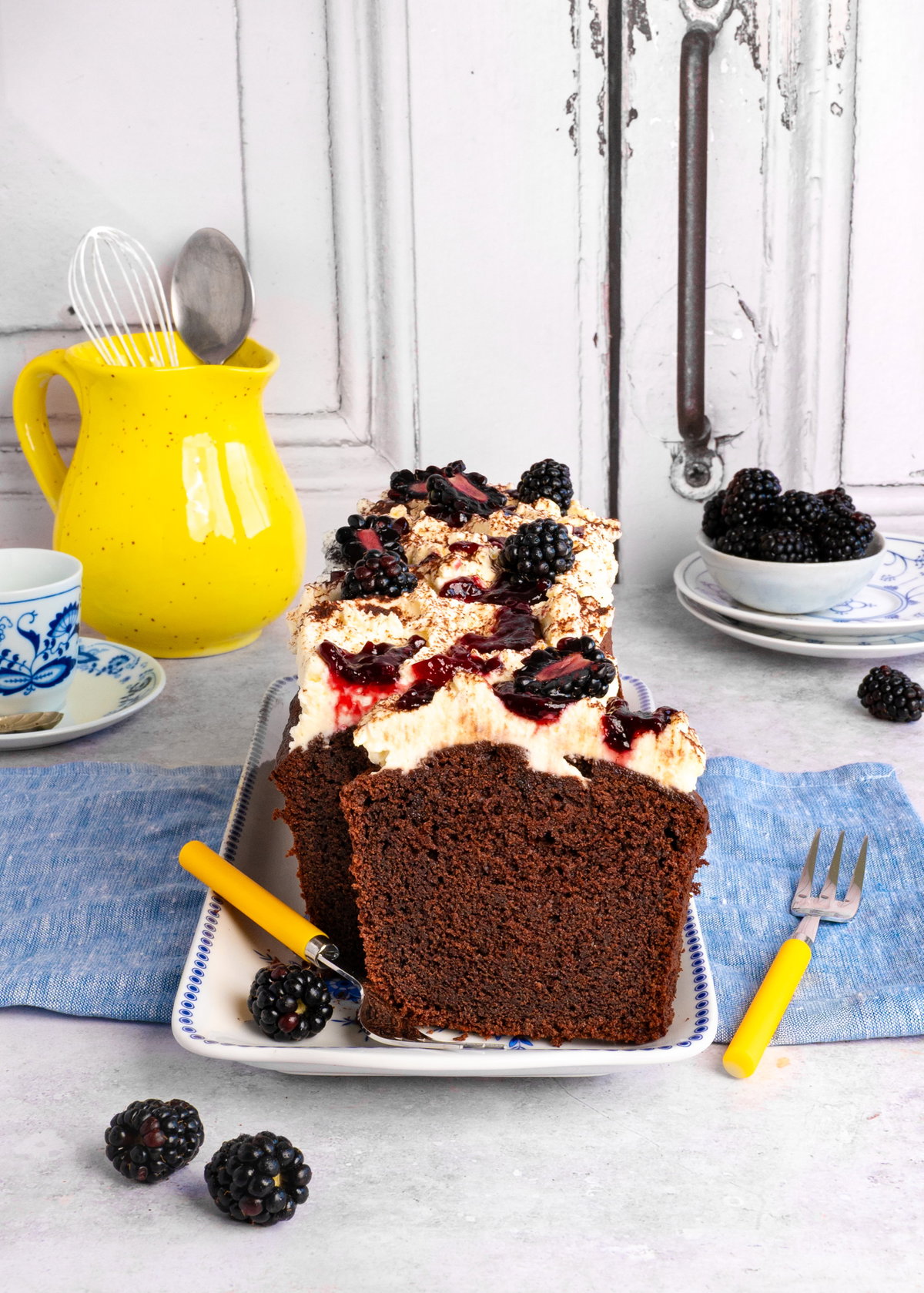 Schokokuchen mit Brombeeren