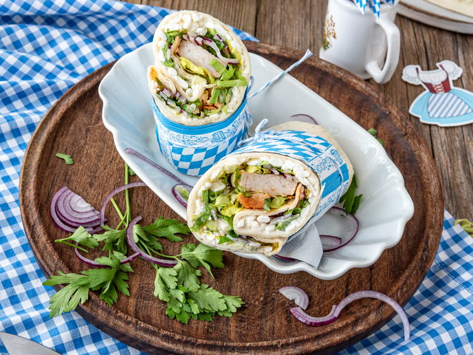 Brathendl-Wrap fürs Wiesn-Buffet: Einfaches, schnelles & leckeres Rezept 