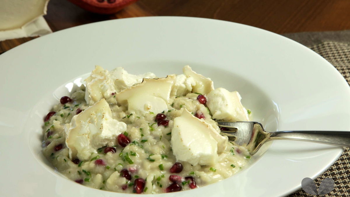 Risotto mit Granatapfel und Ziegenkäse