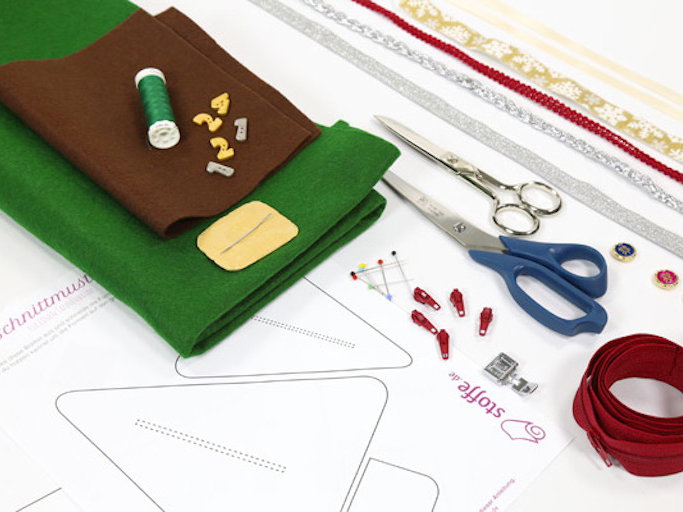 Material für Filz-Adventskalender