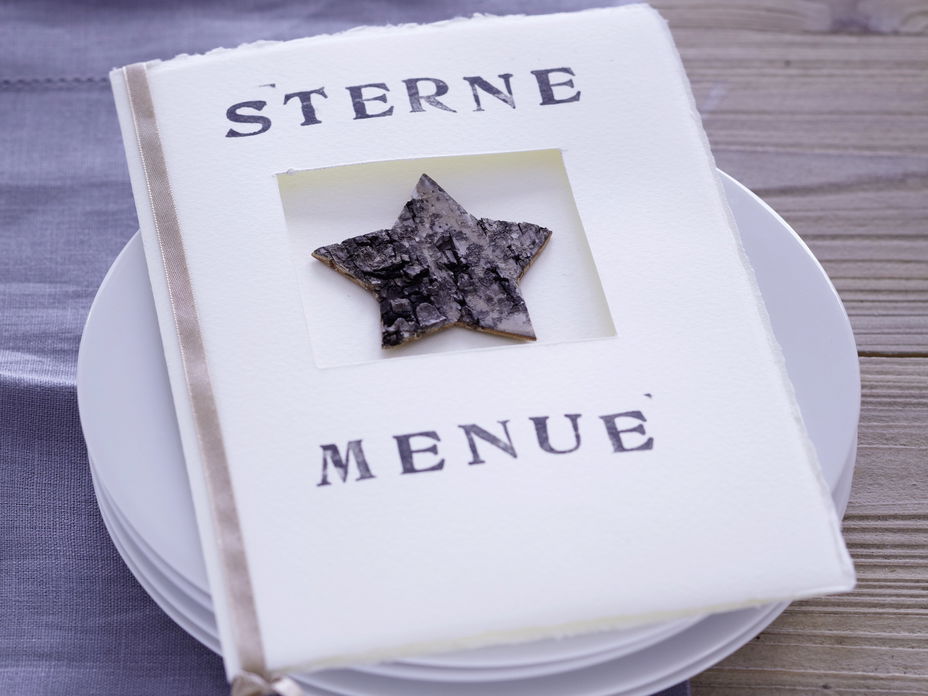 Menükarte fürs Fest selbstgemacht
