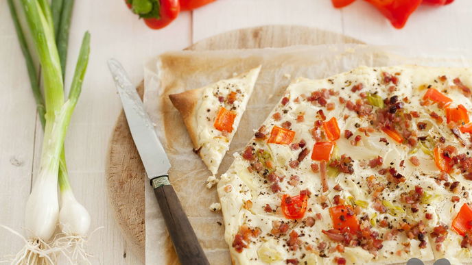 Flammkuchen mit Paprika