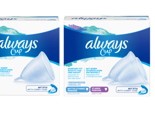 Der Always Cup ist in der Drogerie für ca. 22,50 Euro pro Stück erhältlich. Das Starter Kit mit beiden Tassengrößen gibt es für ca. 35 Euro.