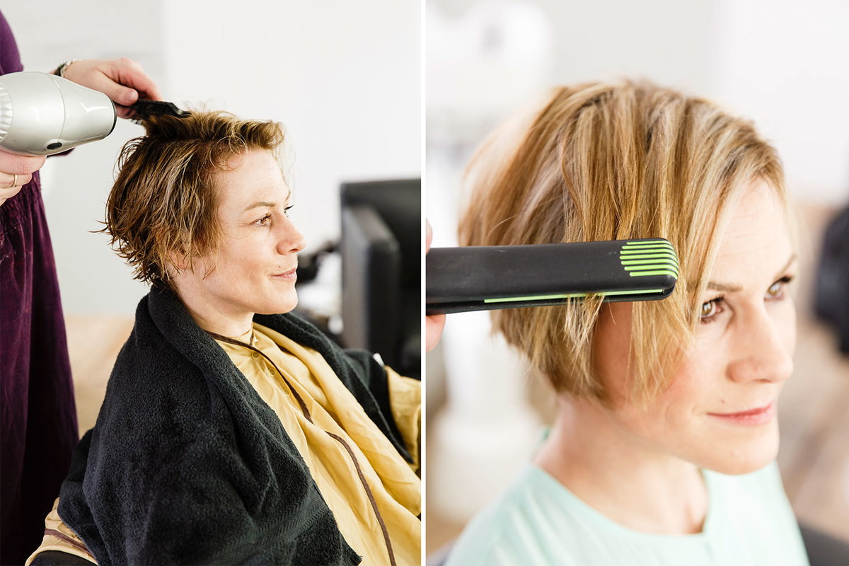 Mandy beim Hairstyling