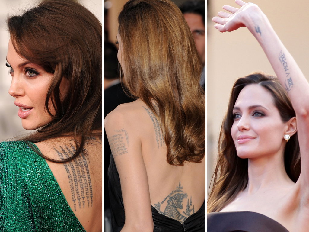 Angelina Jolie mit Tattoos