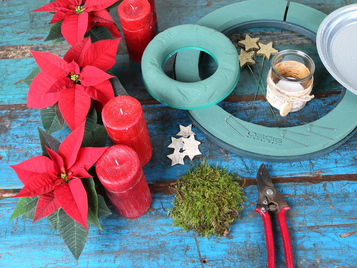Materialien für Adventskranz