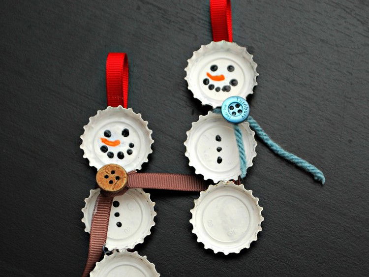 Kronkorken Schneemann